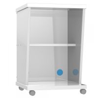 Onderstel met wielen t.b.v. Cruma 670 + PCR werkbank