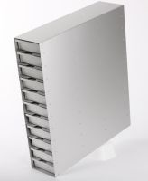 Snijders - Aluminium storage racks incl. drawers with grip: 11 drawers for 44 boxes, max. height 52 mm