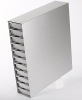 Snijders - Aluminium storage racks incl. drawers with grip: 11 drawers for 55 boxes, max. height 52 mm