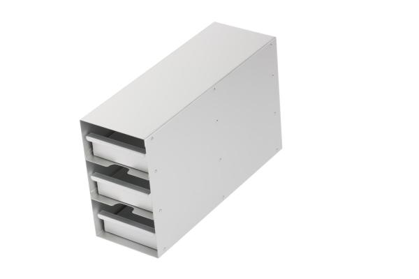 Snijders - Aluminium storage racks incl. drawers with grip: 3 drawers for 9 boxes, max. height 81 mm