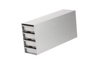 Snijders -  Aluminium storage racks incl. drawers with grip: 4 drawers for 12 boxes, max. height 60 mm