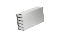 Snijders - Aluminium storage racks incl. drawers with grip: 5 drawers for 20 boxes, max. height 53 mm