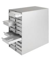 Snijders - Aluminium storage racks incl. drawers with grip: 22 drawers for 88 boxes, max. height 52 mm