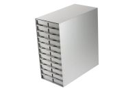 Snijders - Aluminium storage racks incl. drawers with grip: 22 drawers for 88 boxes, max. height 52 mm