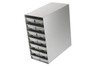 Snijders - Aluminium storage racks incl. drawers with grip: 14 drawers for 56 boxes, max. height 84 mm