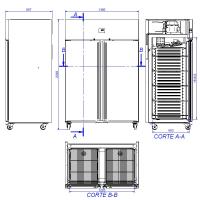 Effimed LF-1400 Perfect Line – 1332 L vriezer met dichte deur en inox interieur