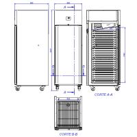 Effimed LF-600 Perfect Line – 545 L vriezer met dichte deur en inox interieur