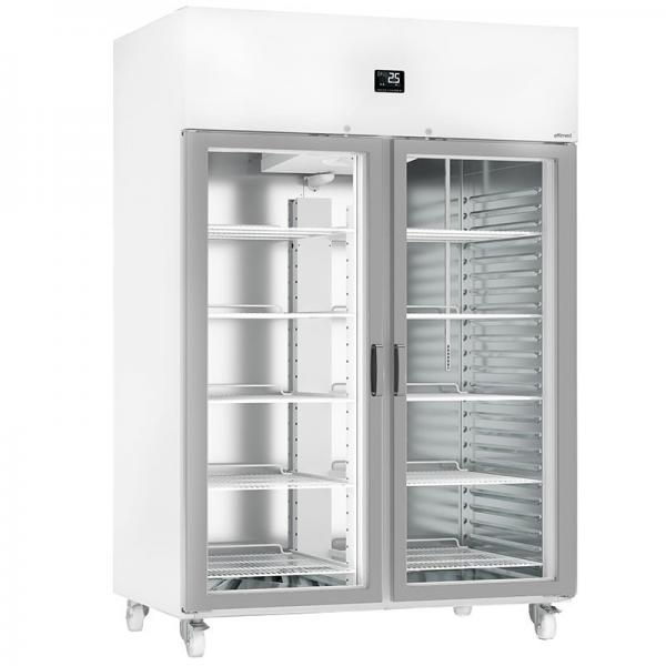 Effimed LR-1400 Perfect Line – 1220L koelkast met dubbele glasdeur en inox interieur