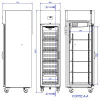 Effimed LR-350 Perfect Line – 320L koelkast met glasdeur en inox interieur