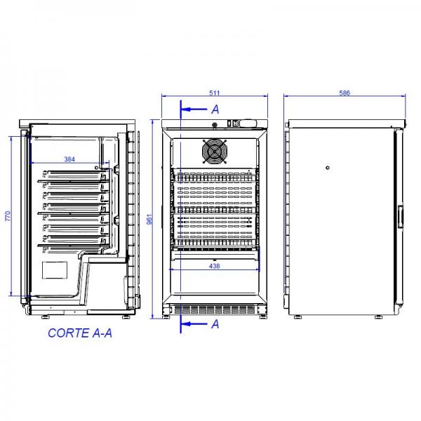 Effimed MR-125 Perfect Line – 130L compacte koelkast met glasdeur
