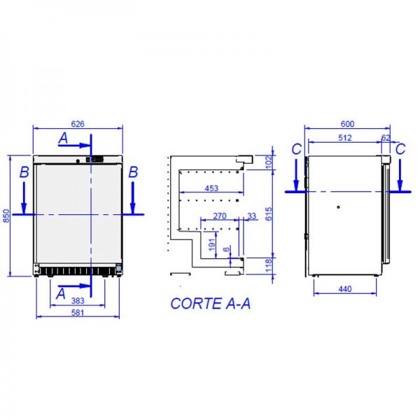 Effimed VFV-200 Perfect Line - 130L compacte -22 °C vriezer