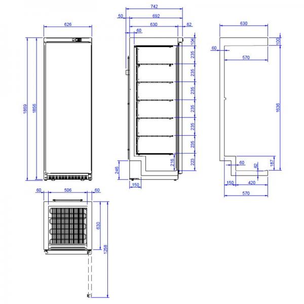 Effimed VFV-400 - 460L Perfect Line -22 °C vriezer