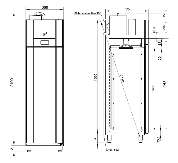 GRAM G+ Baker GA500 Rem/Rijskast RVS