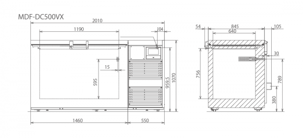 MDF-DC500VX-PE TwinGuard ULT-Vriezer