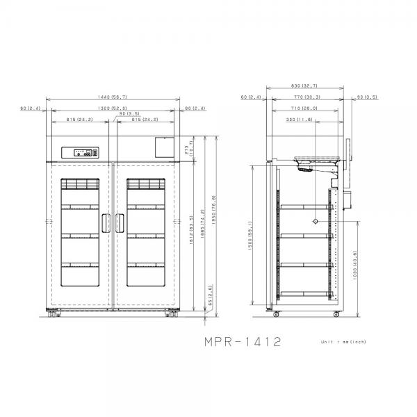 MPR-1412R-PE Farmaceutische Koelkast