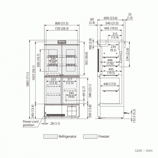 MPR-414F Farmaceutische Koelkast met Vriezer