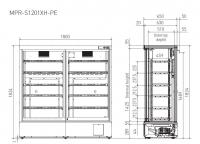 PHCBI MPR-S1201XH-PE farmaceutische koelkast met schuifdeur