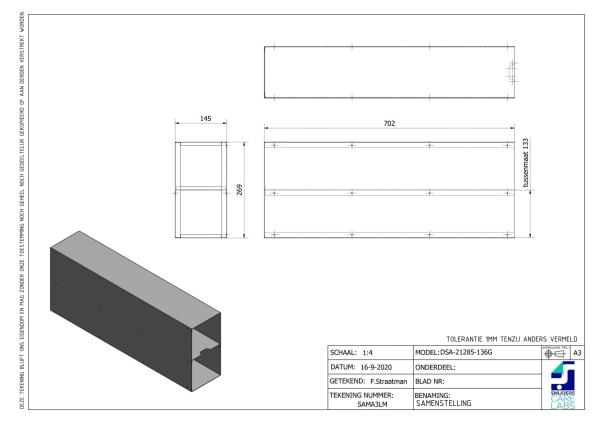 Snijders - Aluminium storage racks incl. drawers with grip: 2 drawers for 10 boxes, max. height 128 mm