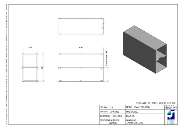 Snijders - Aluminium storage racks incl. drawers with grip: 2 drawers for 6 boxes, max. height 125 mm