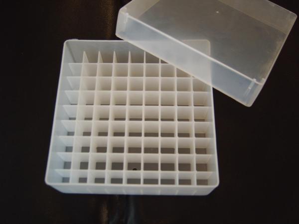 Snijders - POLYPROPYLENE BOXES for 81 vials diameter 12,5mm transparant