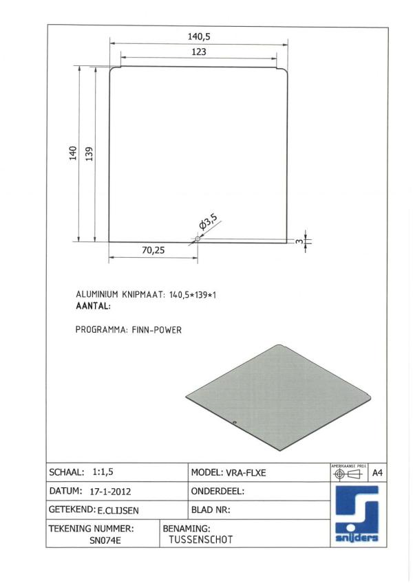Snijders - Shelf for VRA-FLX rack