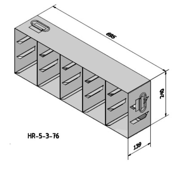 Snijders - Stainless Steel storage racks: for 15 boxes, max height 76mm