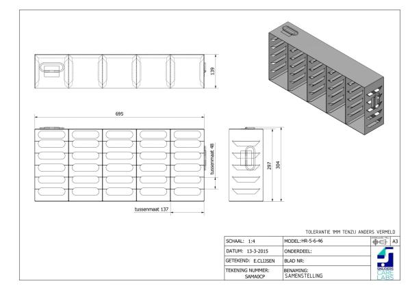 Snijders - Stainless Steel storage racks: for 30 boxes, max height 46mm