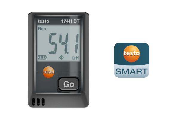 testo 174 H BT - Mini-datalogger voor temperatuur en vochtigheid met Bluetooth® en app-koppeling