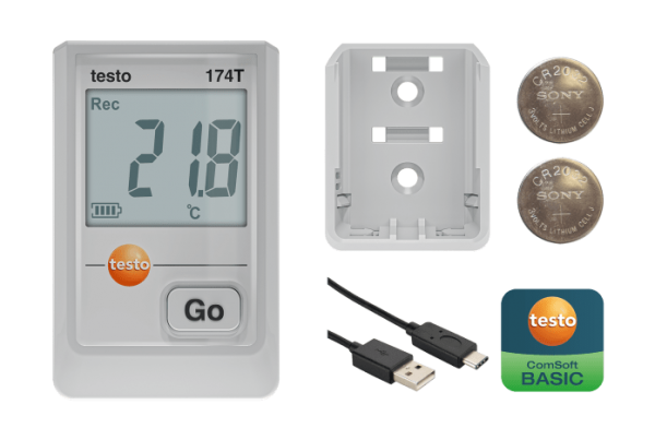 testo 174 T - Mini-temperatuur-datalogger met USB-C en pc-software