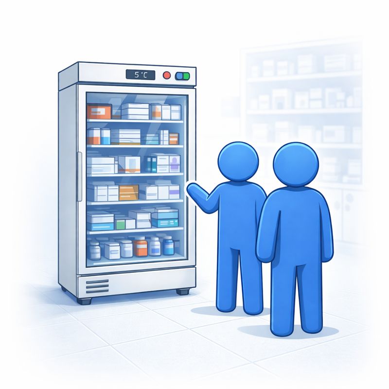 Medicijnkoelkast voor openbare apotheek met meerdere gebruikers