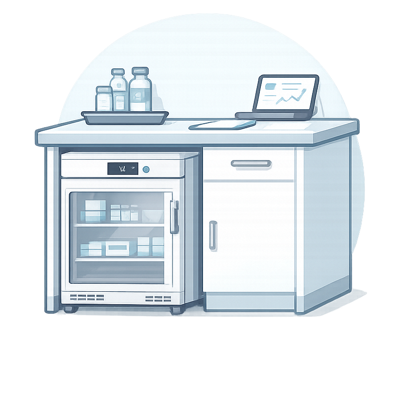 Medicijnkoelkast voor apotheek met beperkte ruimte