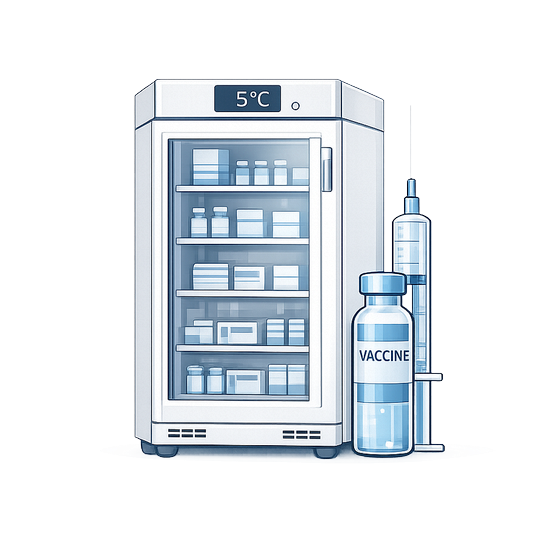 Opslag van vaccins of kritisch temperatuurgevoelige medicatie